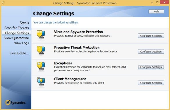 Symantec endpoint protection client list